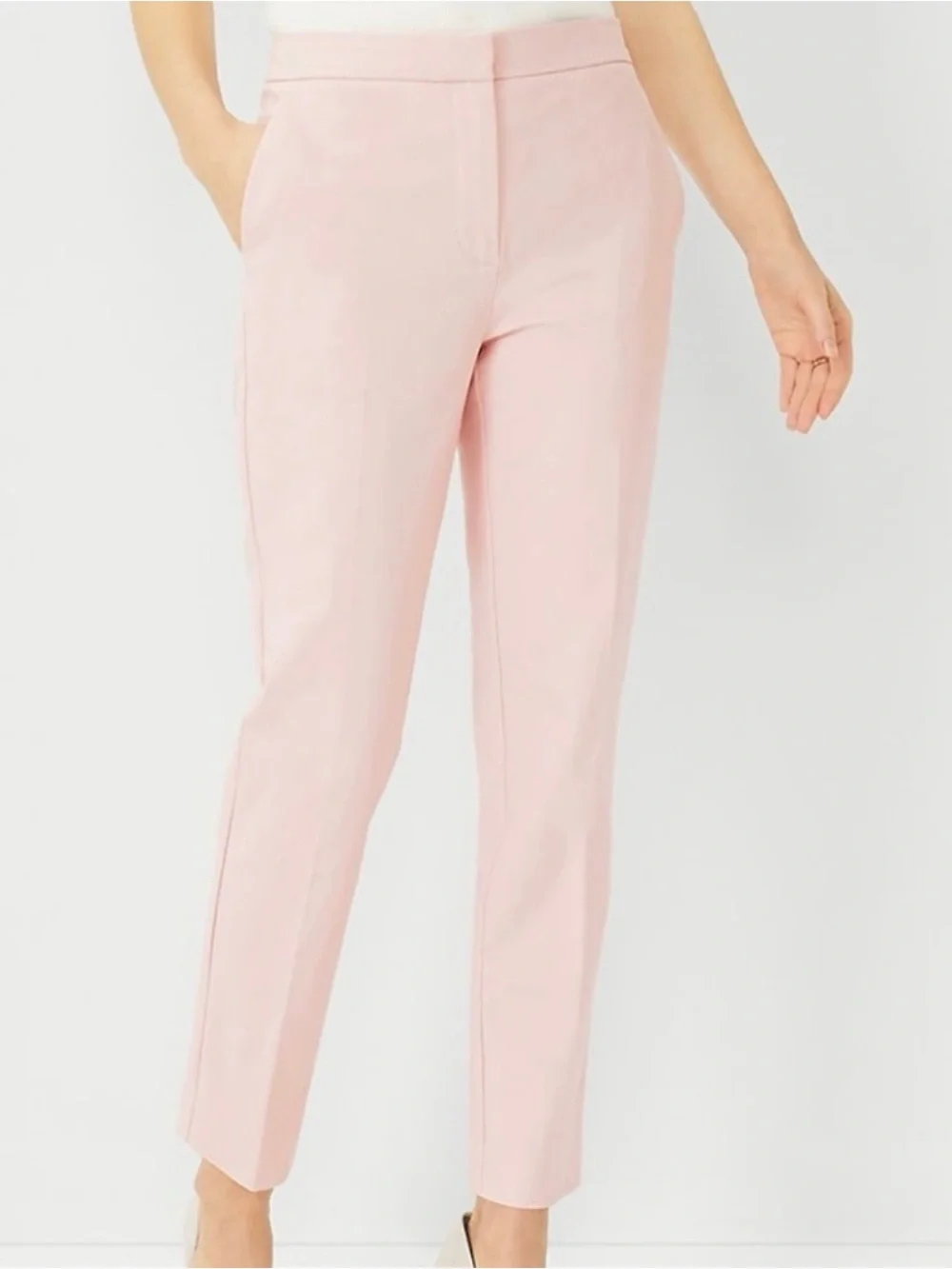 $5 Friday Ann Taylor Factory Blush Straight-Leg Pants - Picture 1 of 8